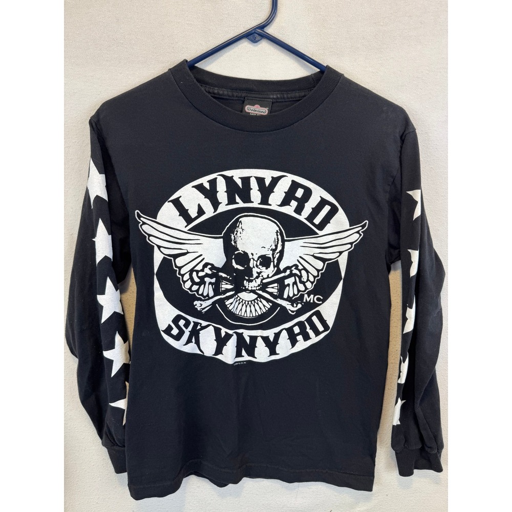 Winterland Lynyrd Skynyrd Long Sleeve T-Shirt Black Skull Stars Rock Graphic S